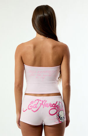 Pink Flame Skull Shorts image number 5