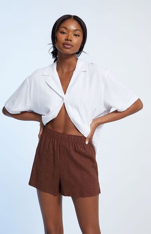 Pull-On Linen Shorts image number 1