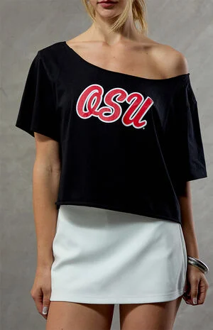 Ohio State Off-The-Shoulder Oversized T-Shirt image number 2