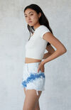 Tie Dye High Waisted Denim Festival Shorts Tie Dye High Waisted Denim Festival Shorts image number null