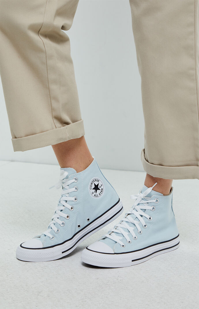 blue high top chuck taylors