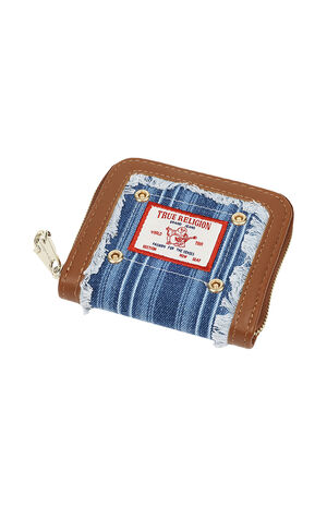 Frayed Thin Striped Small Zip Wallet image number 7
