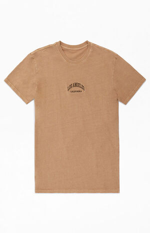 Tan Los Angeles Embroidered T-Shirt image number 1