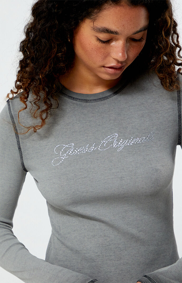GUESS Originals Rhinestone Long Sleeve T Shirt PacSun