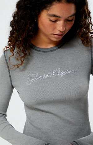 Rhinestone Long Sleeve T-Shirt image number 2