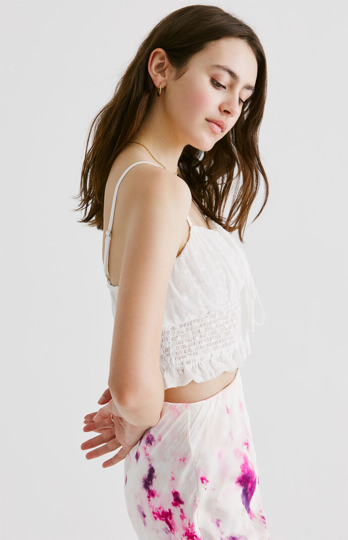 Embroidered Keyhole Cami Top