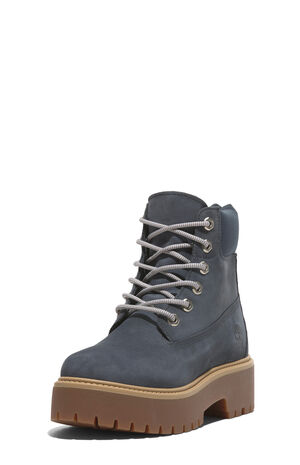 Women's Dark Blue Nubuck Stone Street 6inch Lace-Up Waterproof Boots image number 9