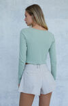 Ivory Flutter Denim Shorts Ivory Flutter Denim Shorts image number null