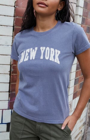 Gray New York Embroidered T-Shirt image number 2