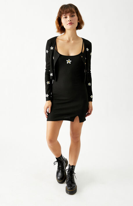 Embroidered Cardigan &amp; Dress Set