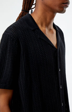 Black Cropped Knit Shirt image number 2