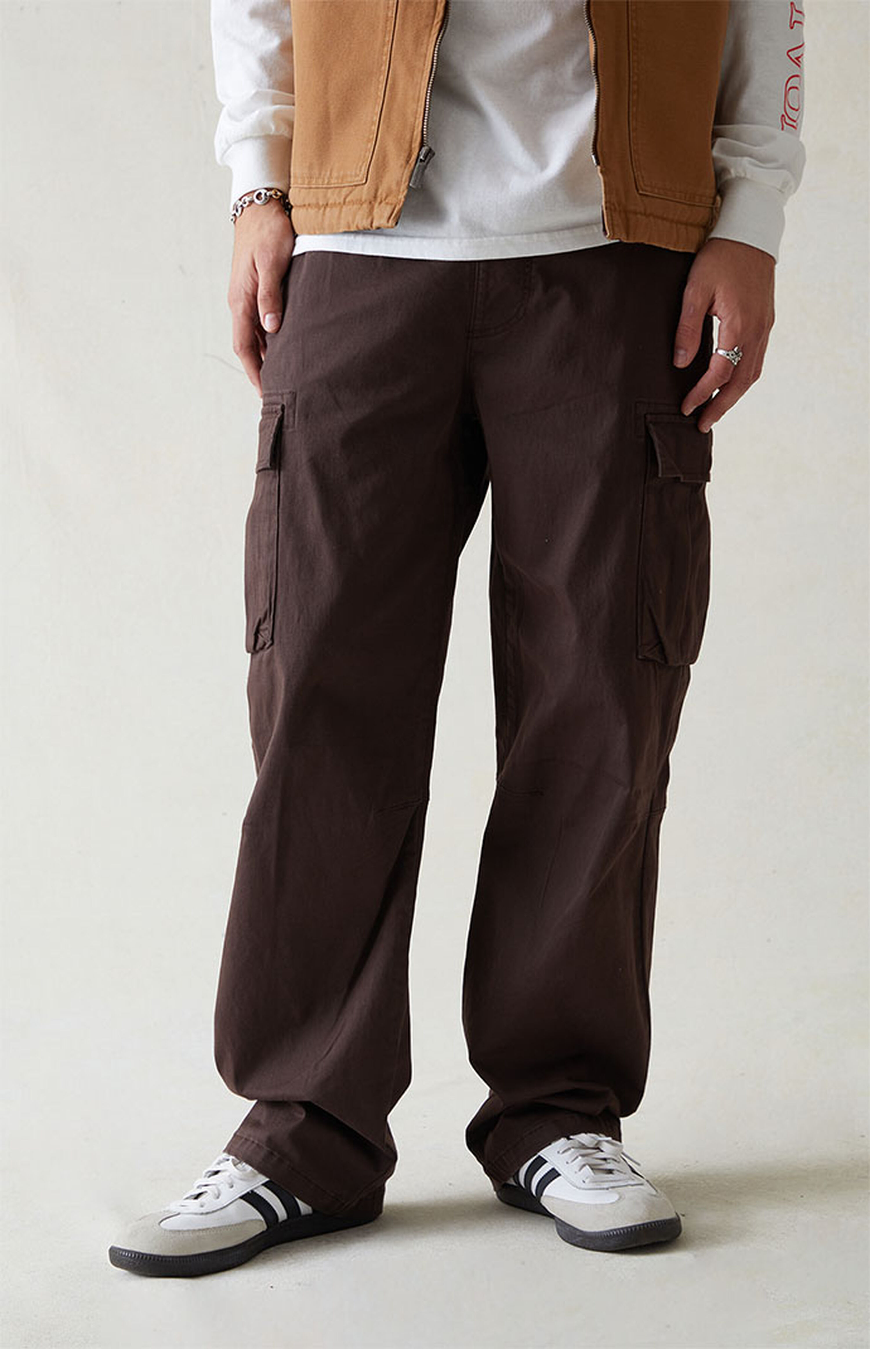 PacSun Stretch Canvas Brown Baggy Cargo Pants PacSun