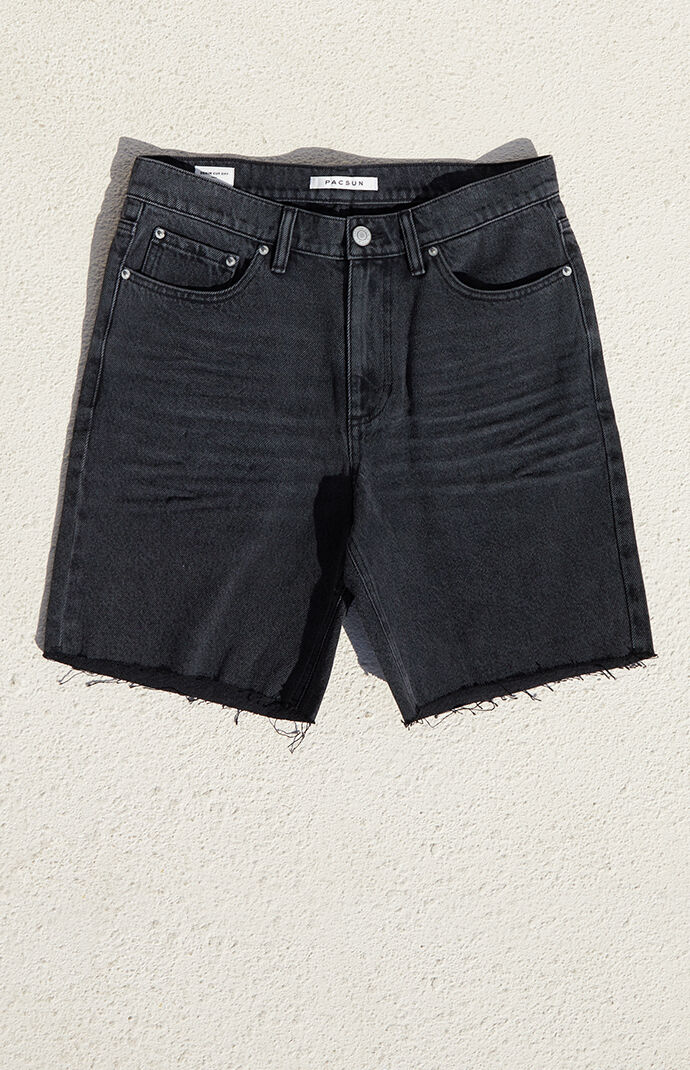 Mens black cut hot sale off shorts