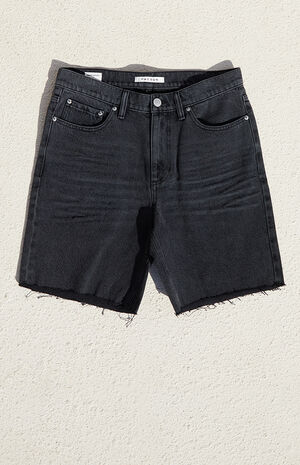 Eco Black Cut Off Denim Shorts image number 1