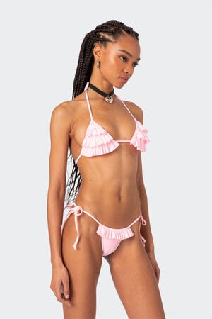 Joelle Ruffled Triangle Bikini Top image number 3