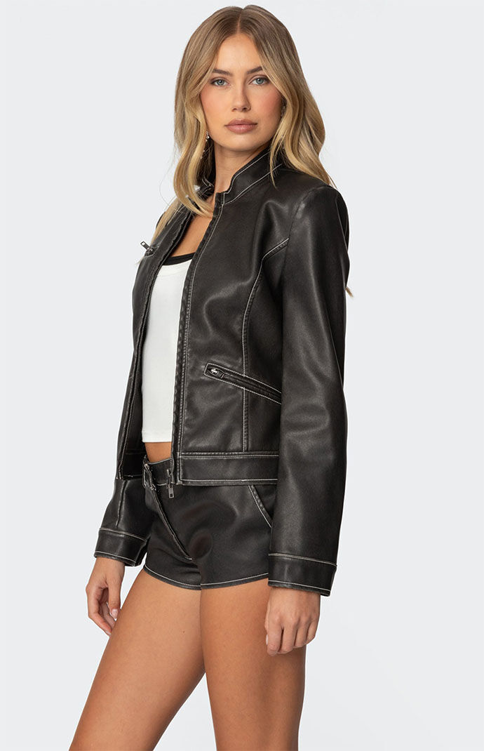 ジャケット・アウター APHRODITEGANG FAUX LEATHER JACKET FAUX LEATHER CAR COAT | APHRODITEGANG HOLDINGS