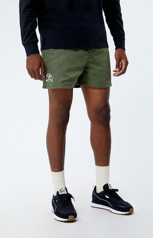 Green Faux Suede Shorts image number 2