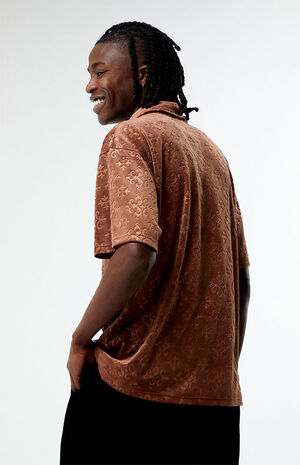 Brown Velour Polo Shirt image number 4