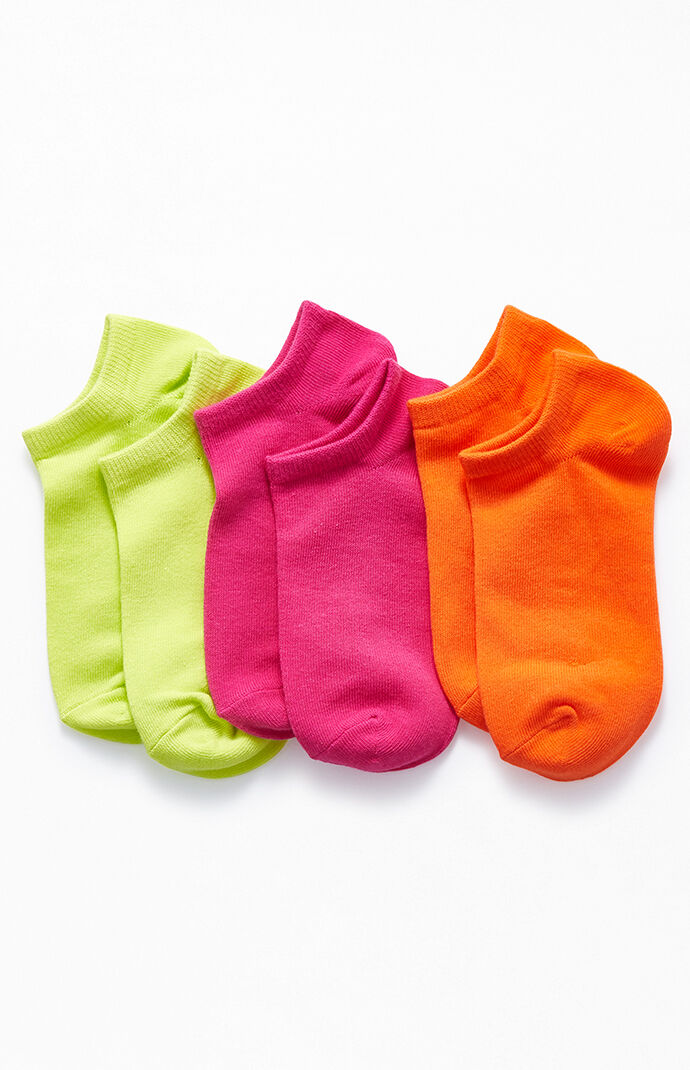 LA Hearts 3 Pack Neon Socks