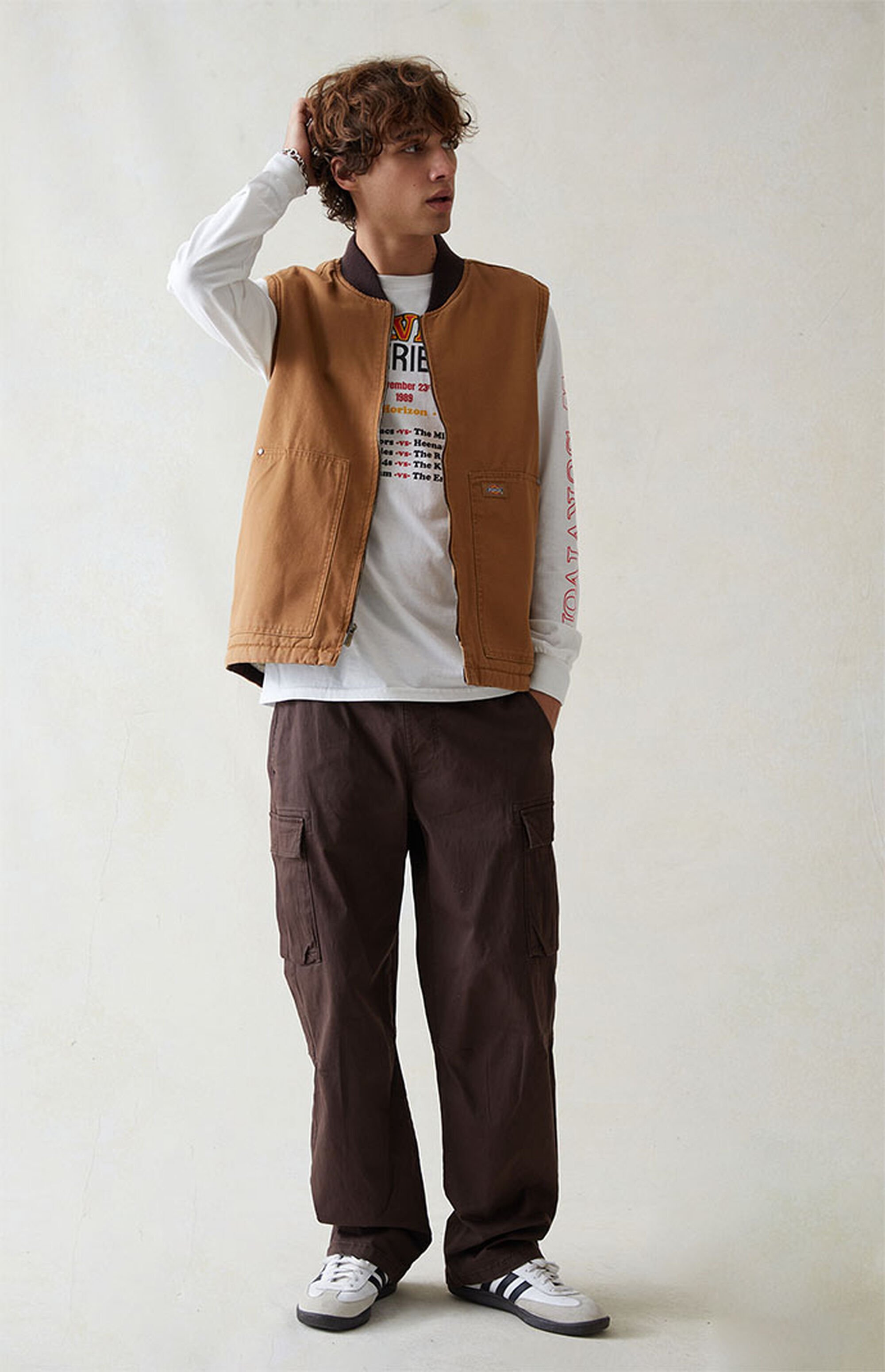 PacSun Stretch Canvas Brown Baggy Cargo Pants PacSun