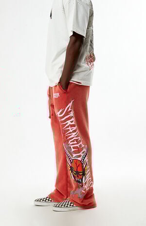 x Stranger Things Red Hellfire Club Baggy Sweatpants image number 5