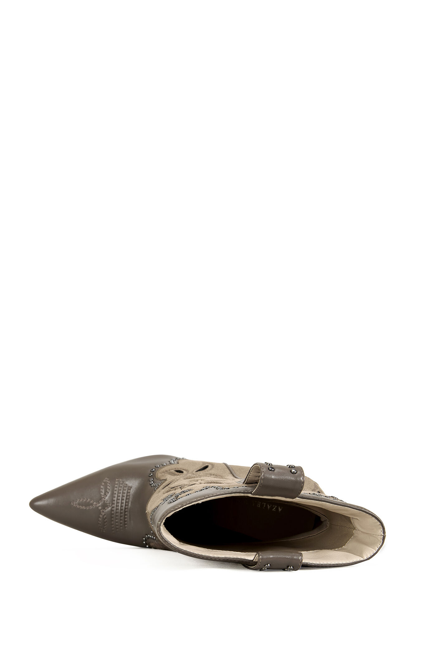 AZALEA WANG Talayah Brown Western Wedge Booties