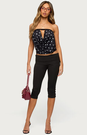 Jaclyn Polka Dot Mesh Strapless Top image number 5