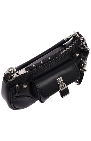 Black Moto Charm Shoulder Bag image number 5
