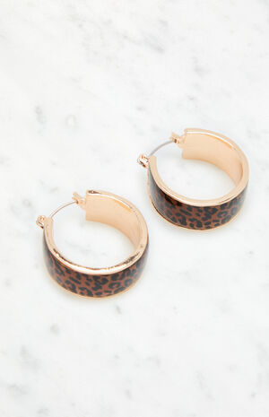 Leopard Hoop Earrings image number 2