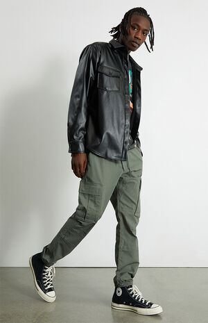 Olive Slim Cargo Jogger Pants image number 1