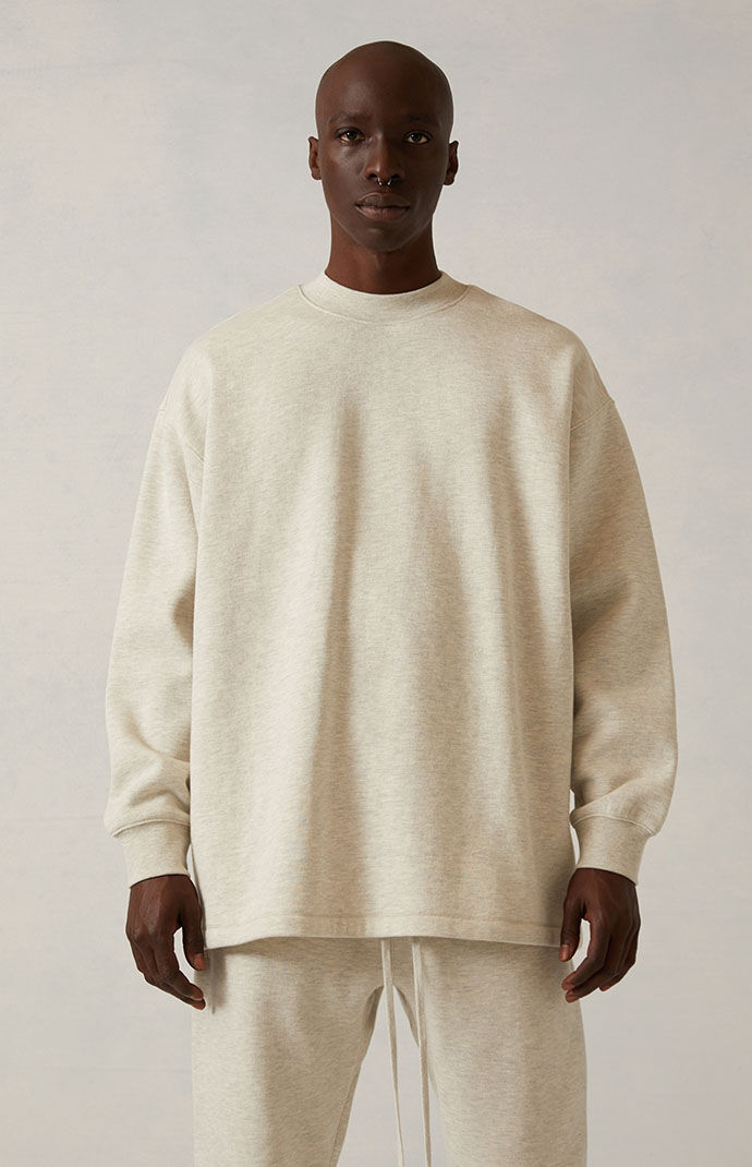 Fear of God Essentials Light Oatmeal Relaxed Crew Neck Sweatshirt