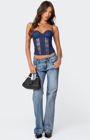 Avena Linen Look Lacey Corset image number 2