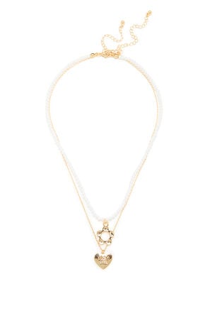 Juno Pearl Heart Layered Necklace image number 1