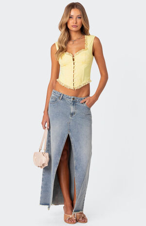 Button Front Lacey Corset image number 2