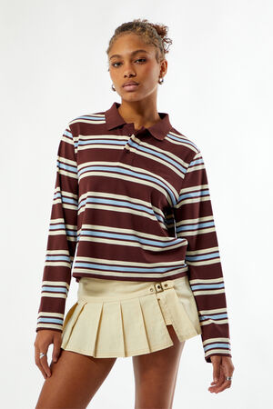 Megan Striped Long Sleeve Polo Shirt image number 2