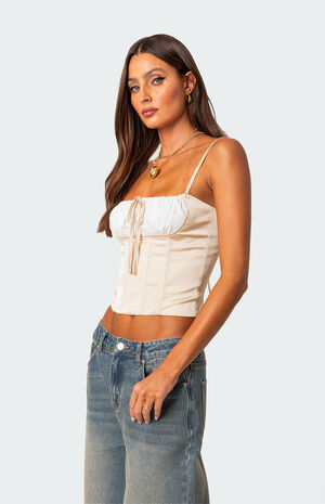 Arabelle Satin Lace Up Corset image number 5