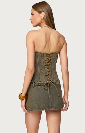 Camelia Strapless Denim Corset image number 3
