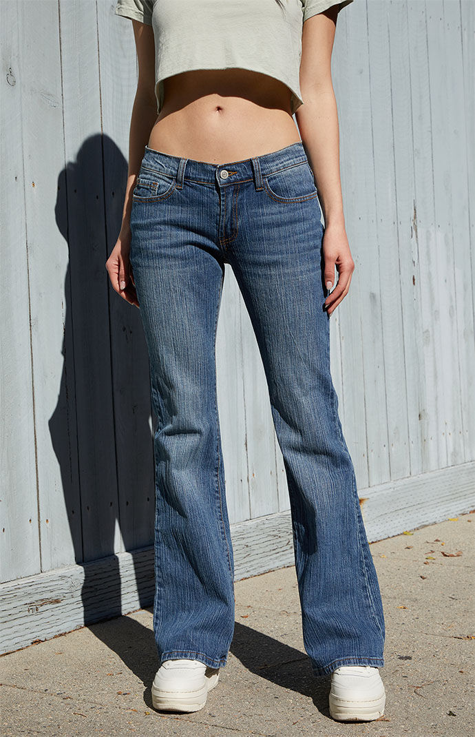 John Galt Dark Blue Brielle Bootcut Low Rise Jeans PacSun