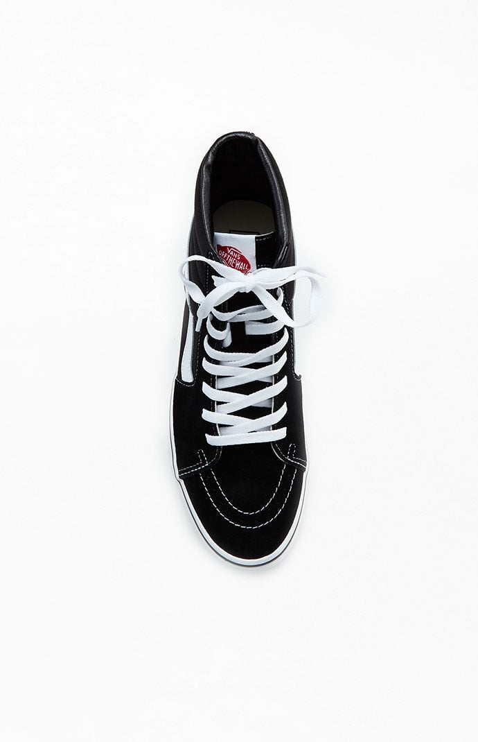Vans sk8 hi black white canvas store