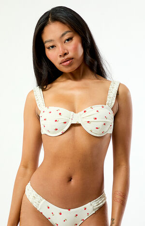 Floral Textured Underwire Bralette Bikini Top image number 3