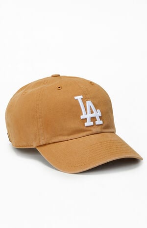 Khaki LA Dodgers Strapback Dad Hat image number 1
