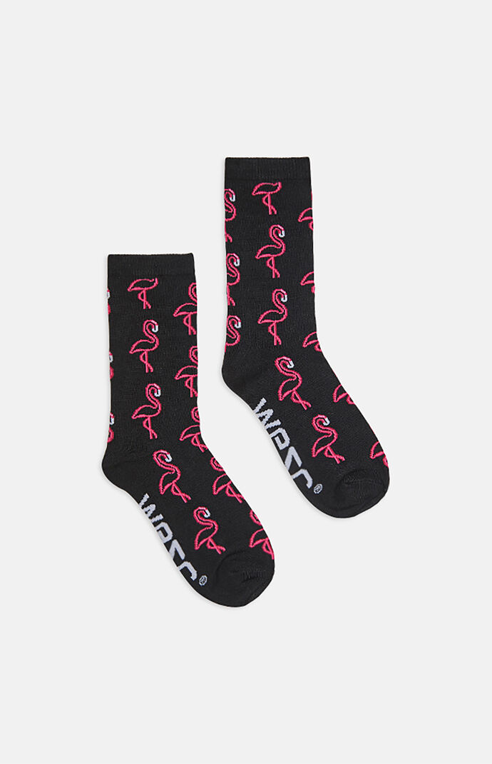 Kennedy Neon Flamingo Crew Socks