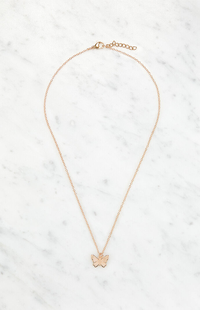 John Galt Single Butterfly Necklace PacSun