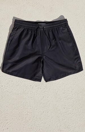Black Athletic Volley Shorts image number 1