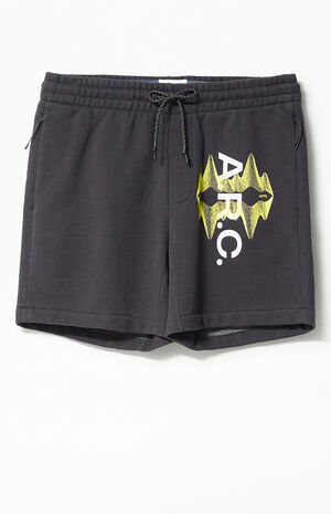 Black Vintage Wash Heavyweight Fleece Sweat Shorts image number 1