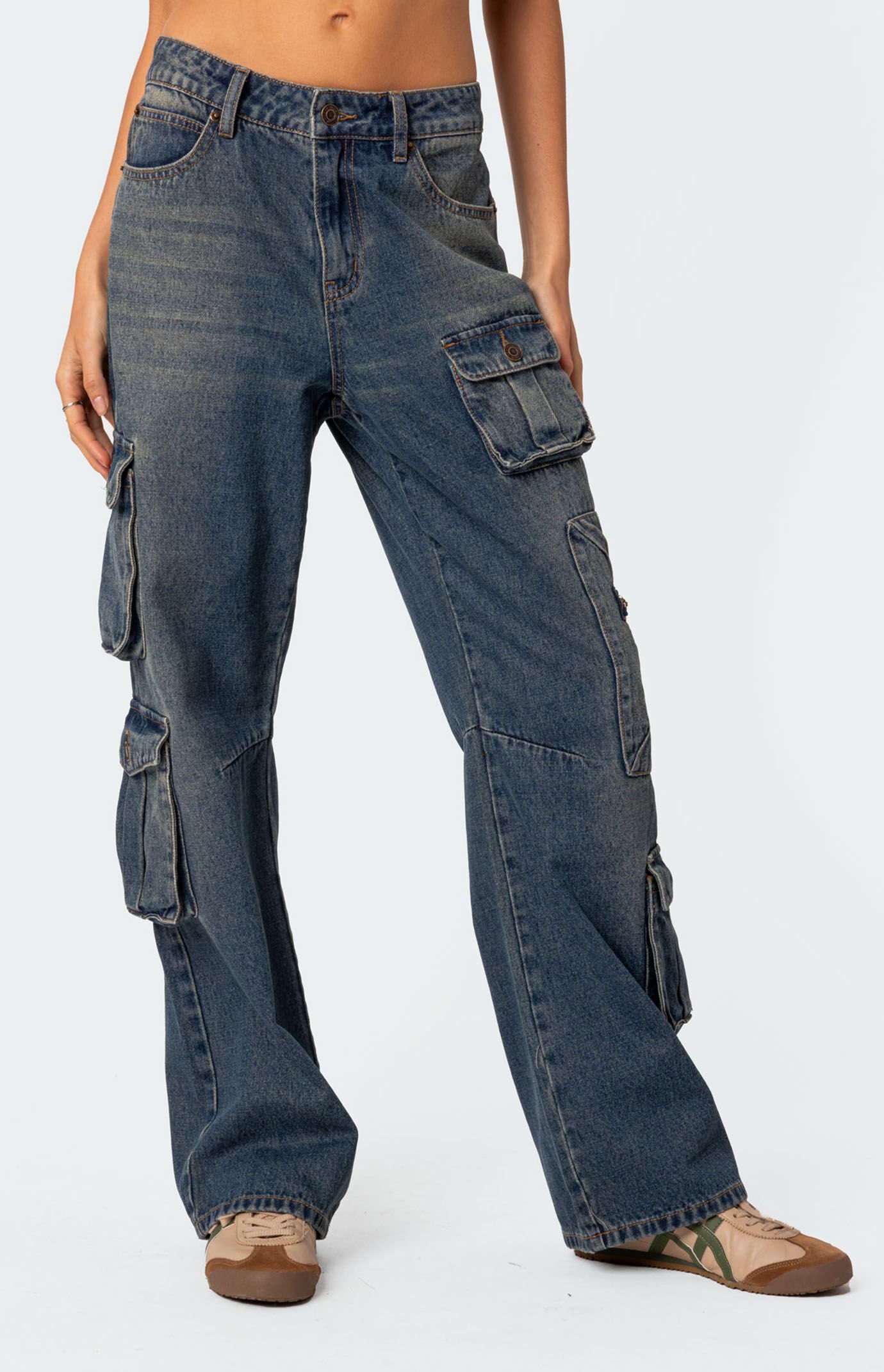♡  Back ribbon denim cargo pants xs Back ribbon denim cargo pants xs