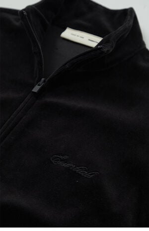 Kids Vintage Black Classic Fit  Velour Track Jacket image number 7