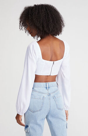 Satin Long Sleeve Corset Top image number 4