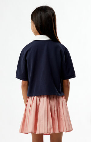 Bow Embroidered Cropped Polo Shirt image number 3