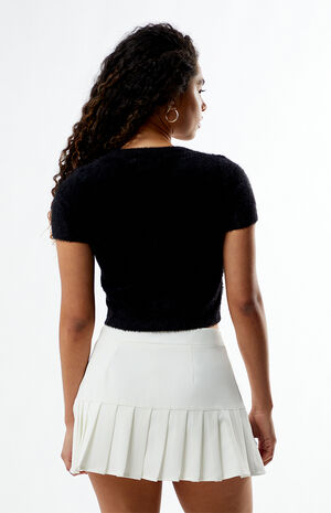 Faux Fur Short Sleeve Sweater image number 3